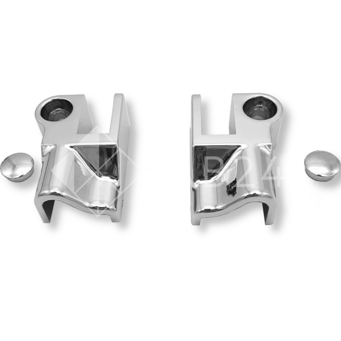 Коннектор прямой FDPA-400 стекло-порог 2 шт. левый+правый, ПВХ/хром