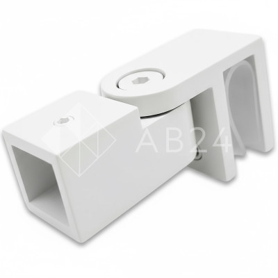 Держатель стекла FDC-50, 15х15 торцевой 0°-180°, нержавейка/белый