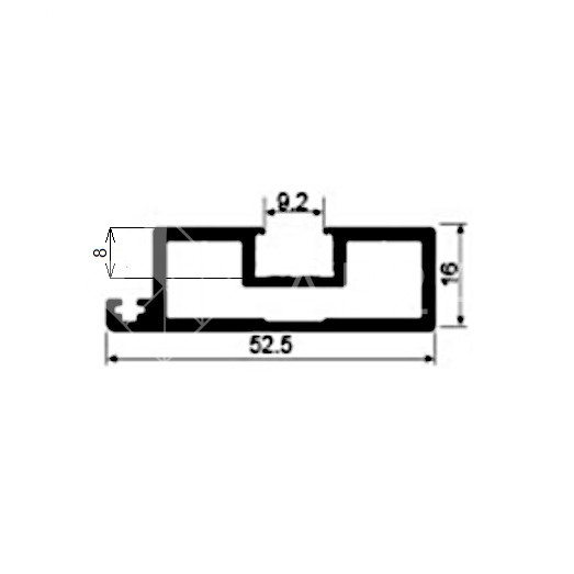 Профиль FMPA-3.48 для стекла боковой с крепежом длина 4.8 м для раздвижной системы FDS-18, алюминий/черный