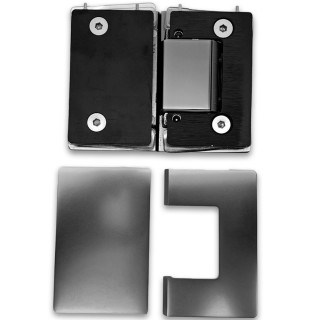 Петля Афина FDP-132 стекло-стекло 180°, латунь/оружейная сталь