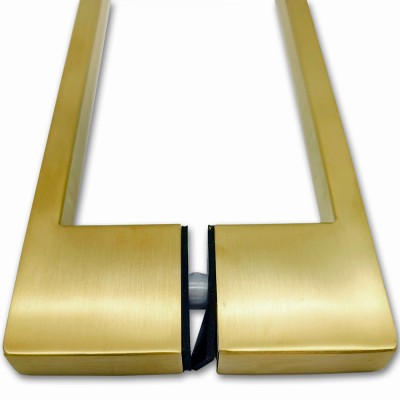 Ручка скоба FDR-92, 10х15х450х1.0 мм, нержавейка/брашированное золото
