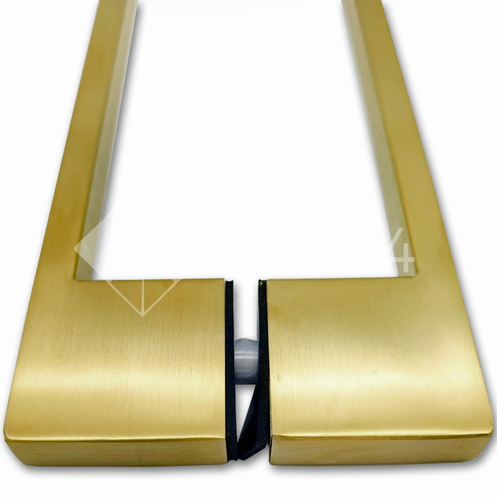 Ручка скоба FDR-92, 10х15х450х1.0 мм, нержавейка/брашированное золото