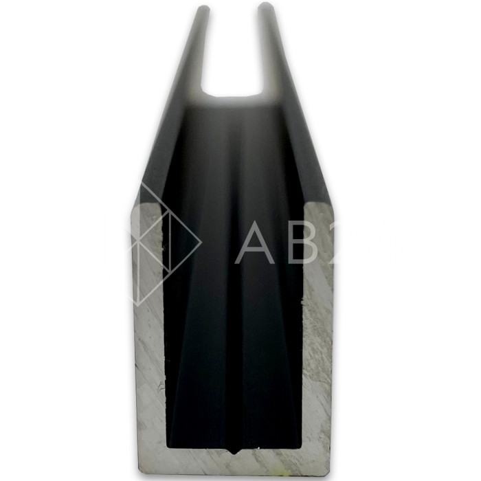 FDPA-55.22-DEF AL/BL: Профиль с дефектом для стекла 19х12,5х1,75 Черный 2,2 м