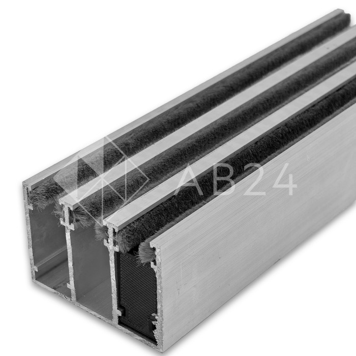 Комплект рельс (верх+низ) FUS-3.6 на 3 панели, длина 6 м, алюминий/сырой