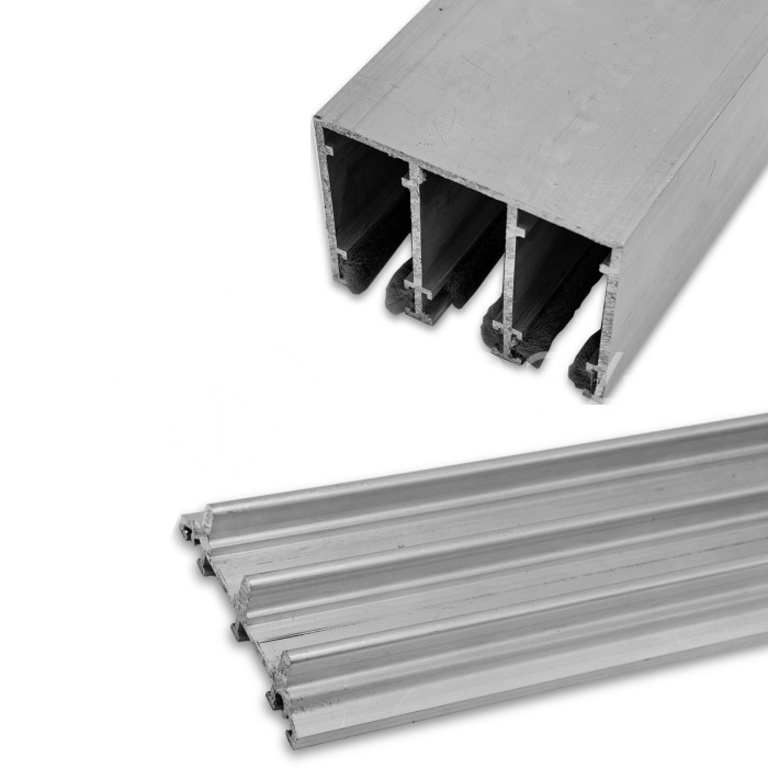 Комплект рельс (верх+низ) FUS-3.6 на 3 панели, длина 6 м, алюминий/сырой