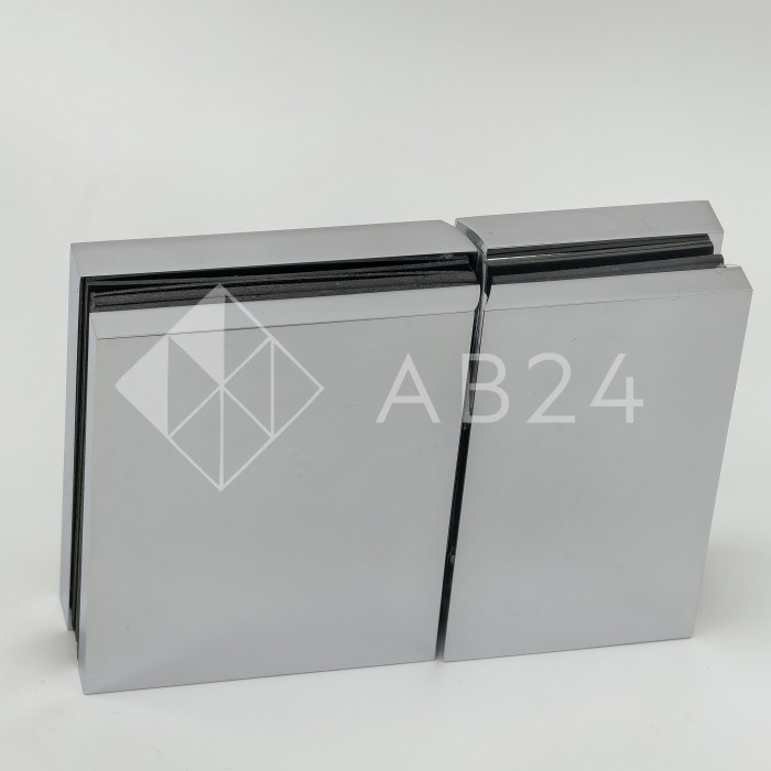 Петля Фурия FDP-242L стекло-стекло 180° левая, с подъемным механизмом, латунь/хром