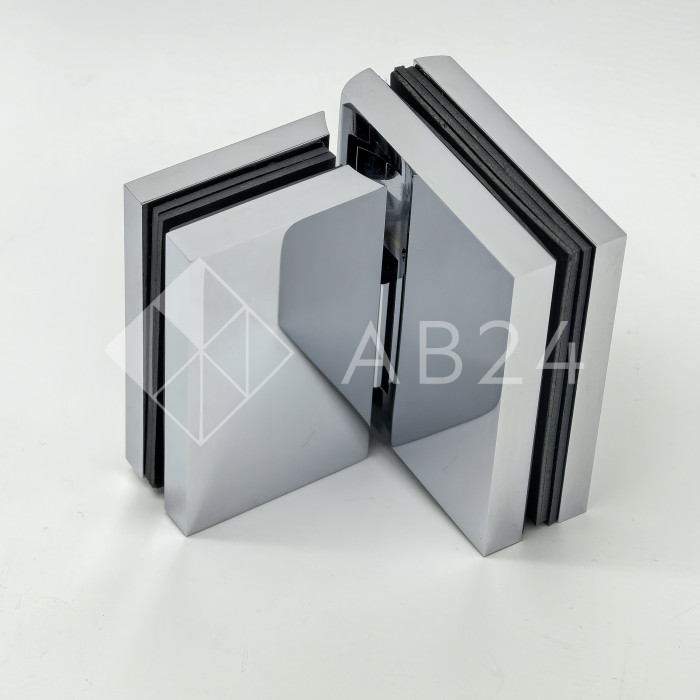 Петля Фурия FDP-242L стекло-стекло 180° левая, с подъемным механизмом, латунь/хром