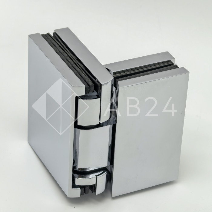 Петля Фурия FDP-242L стекло-стекло 180° левая, с подъемным механизмом, латунь/хром