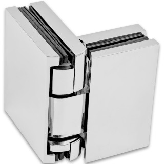 Петля Фурия FDP-242L стекло-стекло 180° левая, с подъемным механизмом, латунь/хром