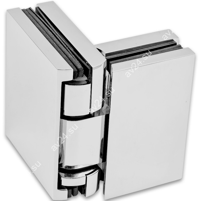 Петля Фурия FDP-242L стекло-стекло 180° левая, с подъемным механизмом, латунь/хром