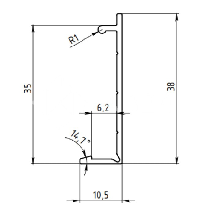 Крышка FKP-442.3 для профиля зажимного FKP-443, алюминий/бронза