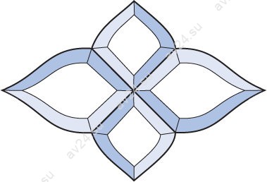 Бевелс AV44А фрамужный (4 элемента) 222 х 150 мм