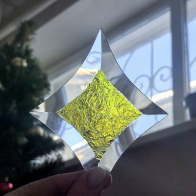 Бевелс AV155 дихроичная звезда 111 х 137 мм желтый мороз