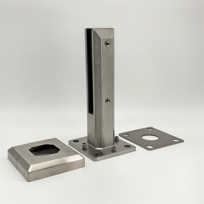 Стойка ПРЕМИУМ FOS-103 напольная 124х254 мм без сверления, крышка А+В, дюплекс/матовый