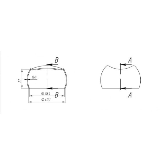 Соединение поручня FOP-38.28 со стойкой штампованный под 90° для трубы O38 мм, GRIT 320 нержавейка/матовый