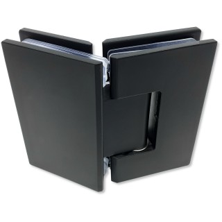 Петля для стекла 8 мм Альфа α FDP-14E стекло-стекло 135°, нержавейка/черный