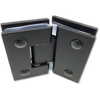 Петля для стекла 8 мм Альфа α FDP-14E стекло-стекло 135°, нержавейка/черный