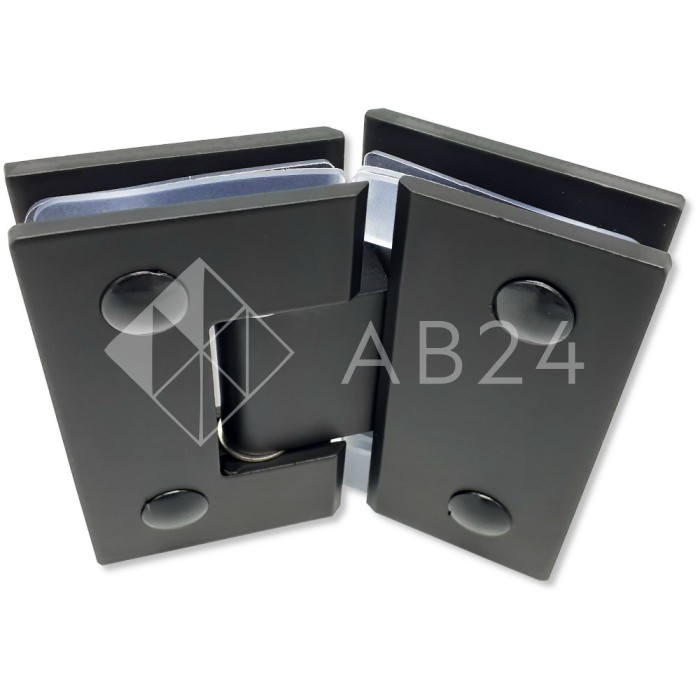 Петля для стекла 8 мм Альфа α FDP-14E стекло-стекло 135°, нержавейка/черный