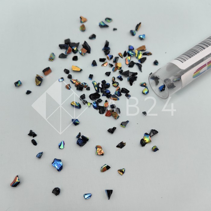 Дихроичное стекло для фьюзинга ФРИТТА System 96 СОЕ черная радужная 60 мл