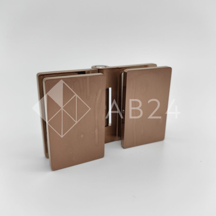 Петля гармошка FDP-32 стекло-стекло 180°, латунь/матовое розовое золото