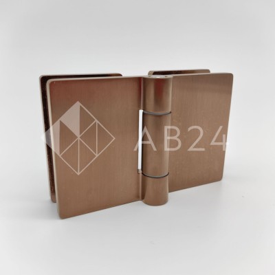 Петля гармошка FDP-32 стекло-стекло 180°, латунь/матовое розовое золото