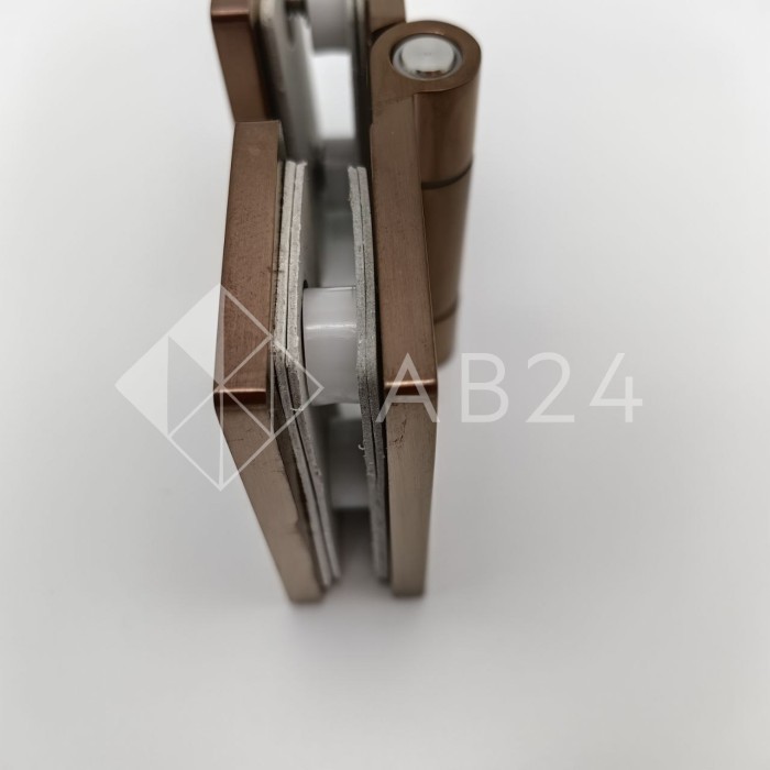 Петля гармошка FDP-32 стекло-стекло 180°, латунь/матовое розовое золото