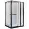 Угловой раздвижной комплект Клио FDS-103, 1200х1200х2000 мм для стекла 8 мм, дверь 650 мм, нержавейка/черный