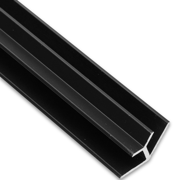 Угловой опорный профиль FDPA-57.3-DEF с дефектом 90° для стекла 8мм,19х19х12,5х1,75 мм, длина 3м, алюминий/черный