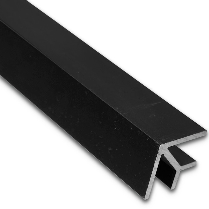 Угловой опорный профиль FDPA-57.3-DEF с дефектом 90° для стекла 8мм,19х19х12,5х1,75 мм, длина 3м, алюминий/черный