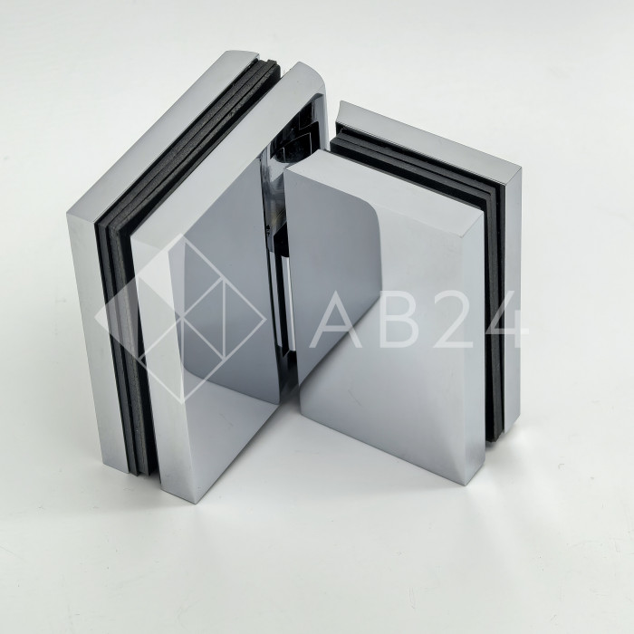 Петля Фурия FDP-242R стекло-стекло 180° правая, с подъемным механизмом, латунь/хром