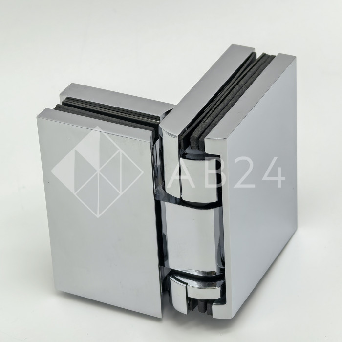 Петля Фурия FDP-242R стекло-стекло 180° правая, с подъемным механизмом, латунь/хром