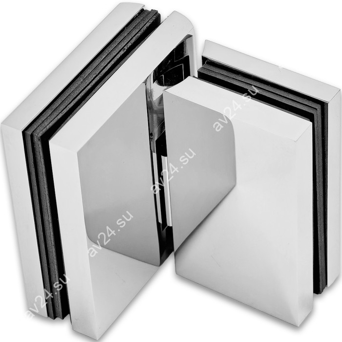 Петля Фурия FDP-242R стекло-стекло 180° правая, с подъемным механизмом, латунь/хром