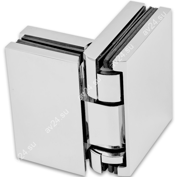 Петля Фурия FDP-242R стекло-стекло 180° правая, с подъемным механизмом, латунь/хром