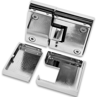 Петля Фурия FDP-242R стекло-стекло 180° правая, с подъемным механизмом, латунь/хром