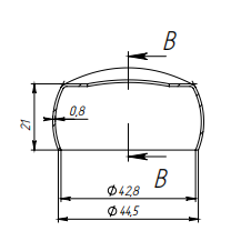 Соединение поручня FOP-42.28 со стойкой штампованный под 90° для трубы O42.4 мм, GRIT 600,нержавейка/полированный
