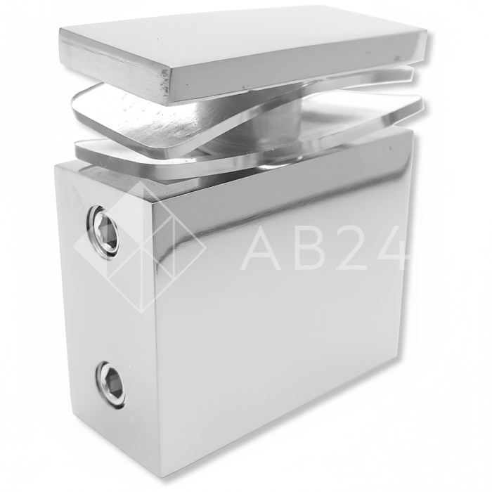 Крепление FDC-34 трубы 30х10 к стеклу, нержавейка/полированный