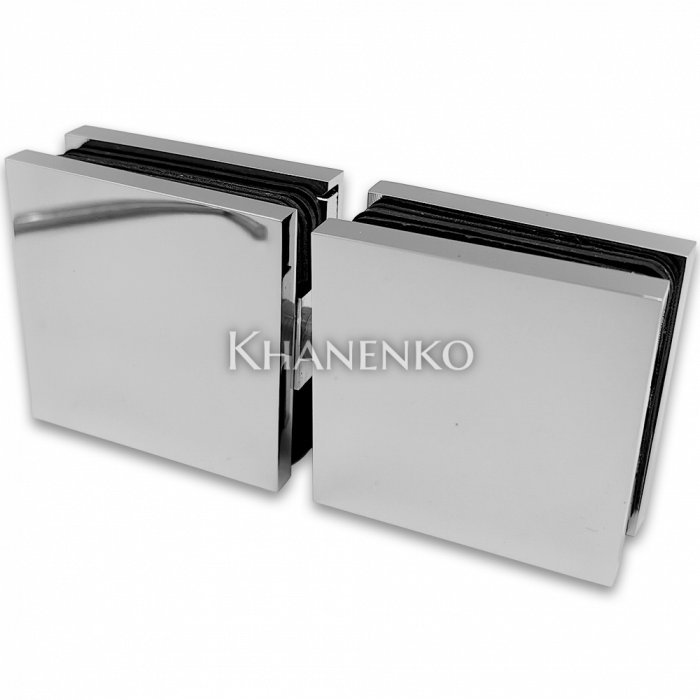 Коннектор для стекла Пегас FDK-102, стекло-стекло поворотный 90x45 мм, латунь/хром