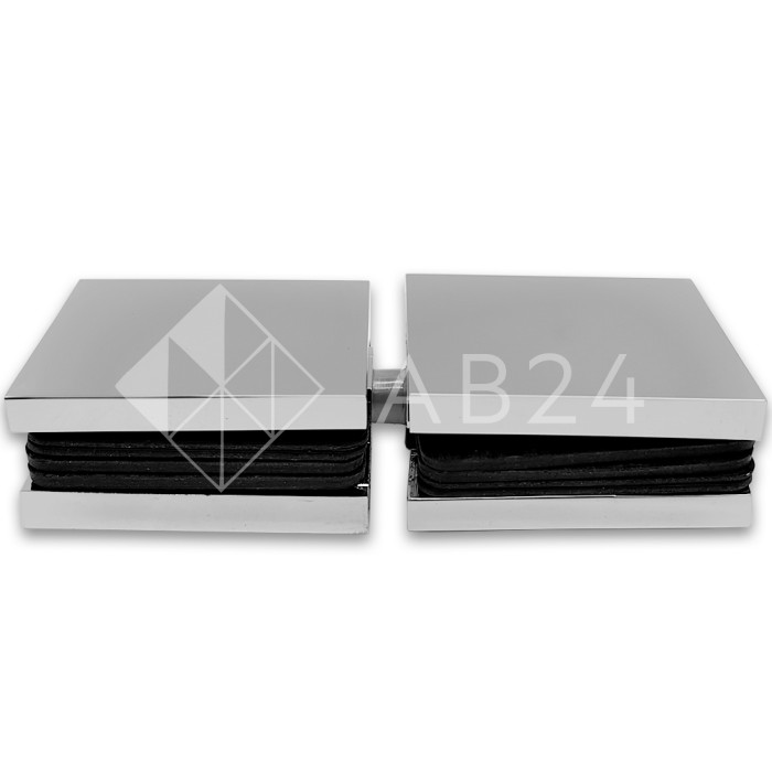 Коннектор для стекла Пегас FDK-102, стекло-стекло поворотный 90x45 мм, латунь/хром