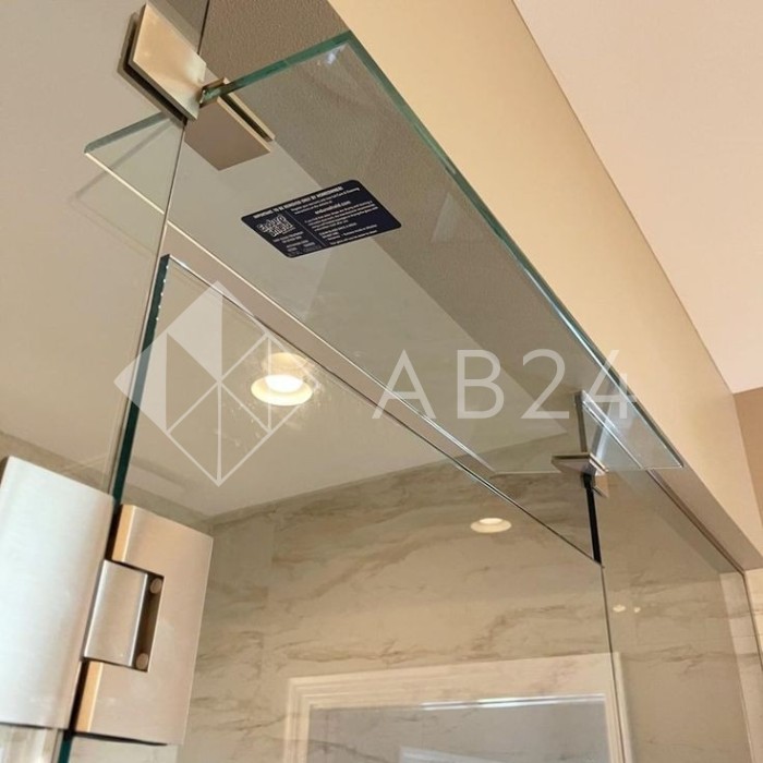 Коннектор для стекла Пегас FDK-102, стекло-стекло поворотный 90x45 мм, латунь/хром