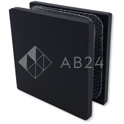 Коннектор для стекла Альфа α FDK-12, стена-стекло 90°, нержавейка/черный