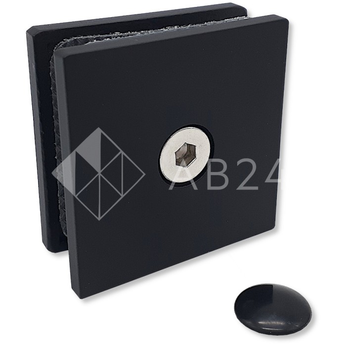 Коннектор для стекла Альфа α FDK-12, стена-стекло 90°, нержавейка/черный