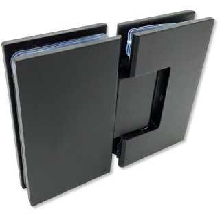 Петля для стекла 8 мм Альфа α FDP-12E стекло-стекло 180°, нержавейка/черный