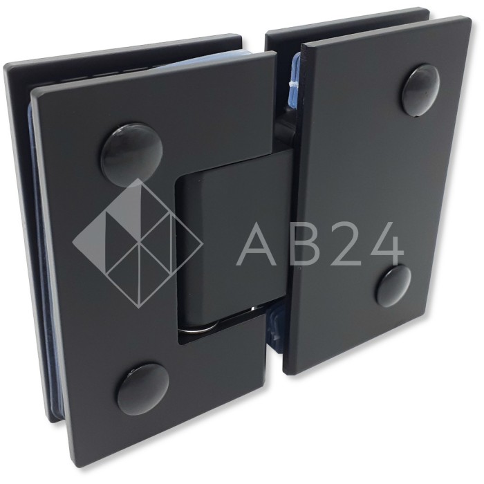 Петля для стекла 8 мм Альфа α FDP-12E стекло-стекло 180°, нержавейка/черный