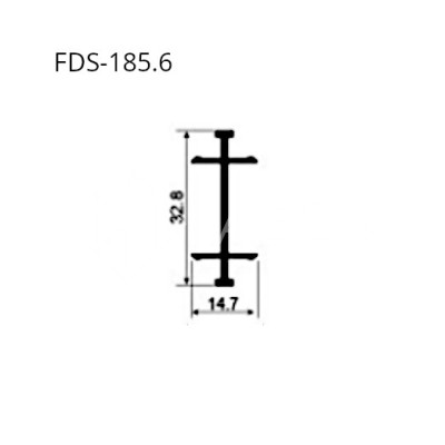 Соединитель трека FDS-185.6 раздвижной системы FDS-18 длина 6 м, алюминий/черный