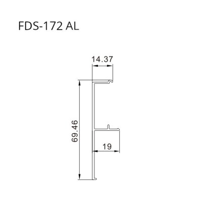 Крышка трека для раздвижной системы FDS-17 длина 6 м Черный FDS-172.6 AL/BL