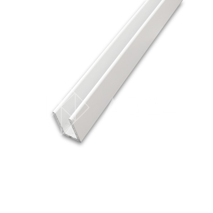Профиль для стекла FDPA-55.3, 19х12,5х1,75, длина 3 м, алюминий/белый