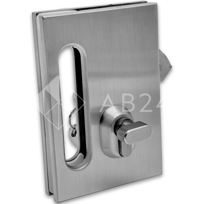 Замок FMZ-38 для межкомнатной двери из стекла стена-стекло ключ/защелка, нержавейка/матовый