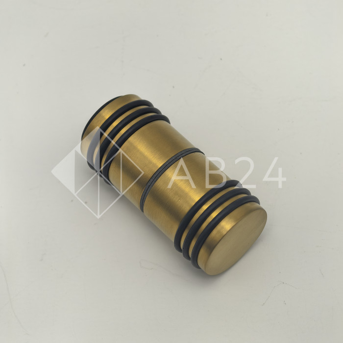 Ручка кноб Йота FDR-141 с одним резиновым торцом, алюминий/брашированное золото