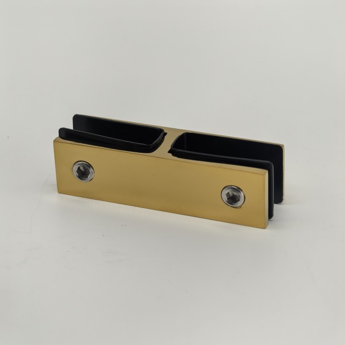 Крепление стекла FKK-201, 88х26 мм стекло-стекло 180°, нержавейка/золото