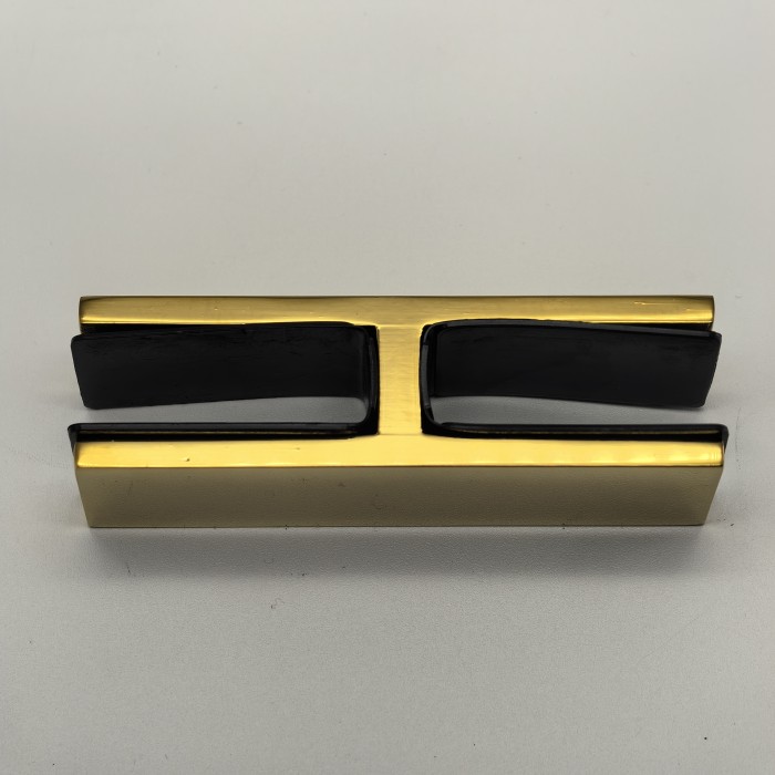 Крепление стекла FKK-201, 88х26 мм стекло-стекло 180°, нержавейка/золото